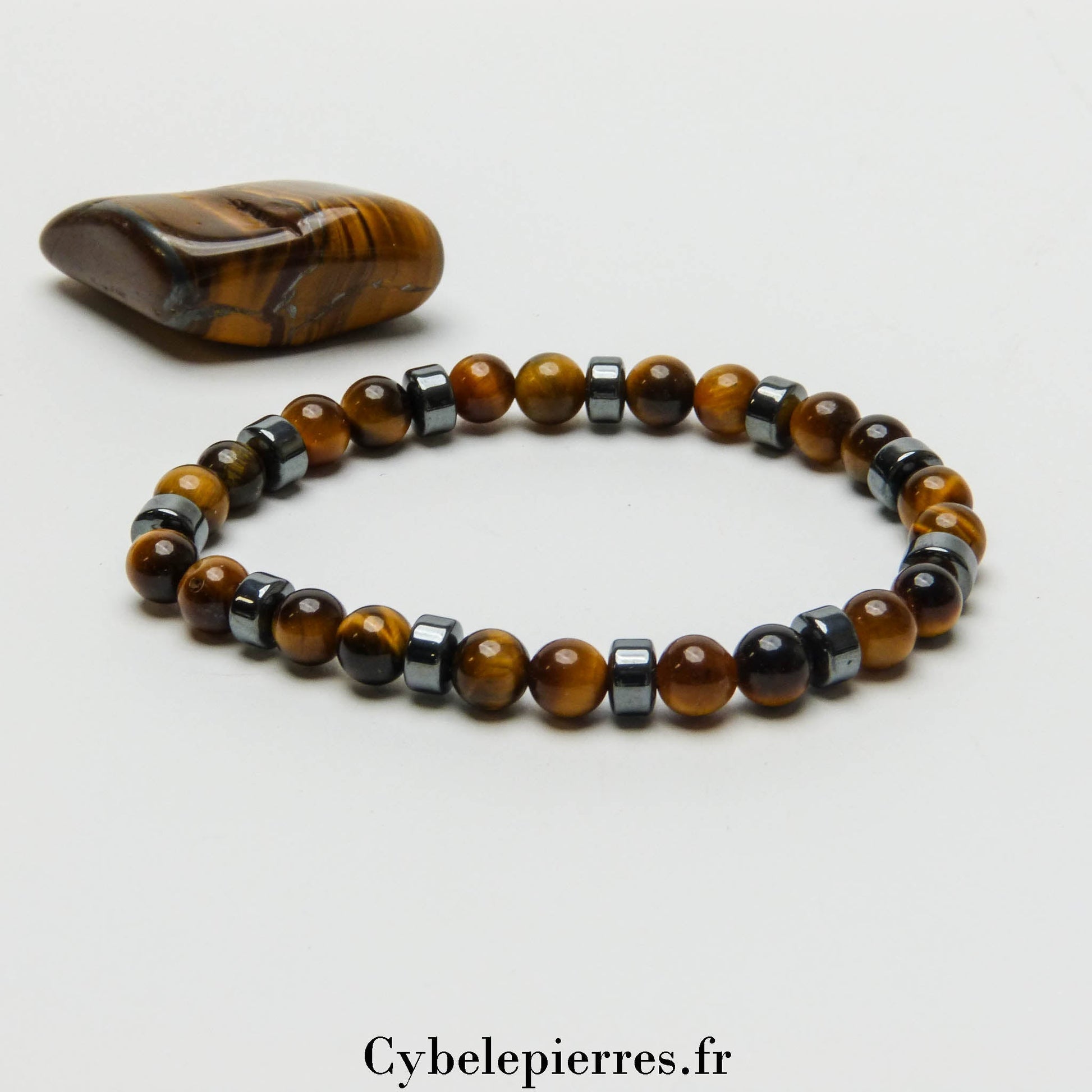 Bracelet Œil de Tigre (6mm) - Protection et Force (18cm) - Cybele Pierres