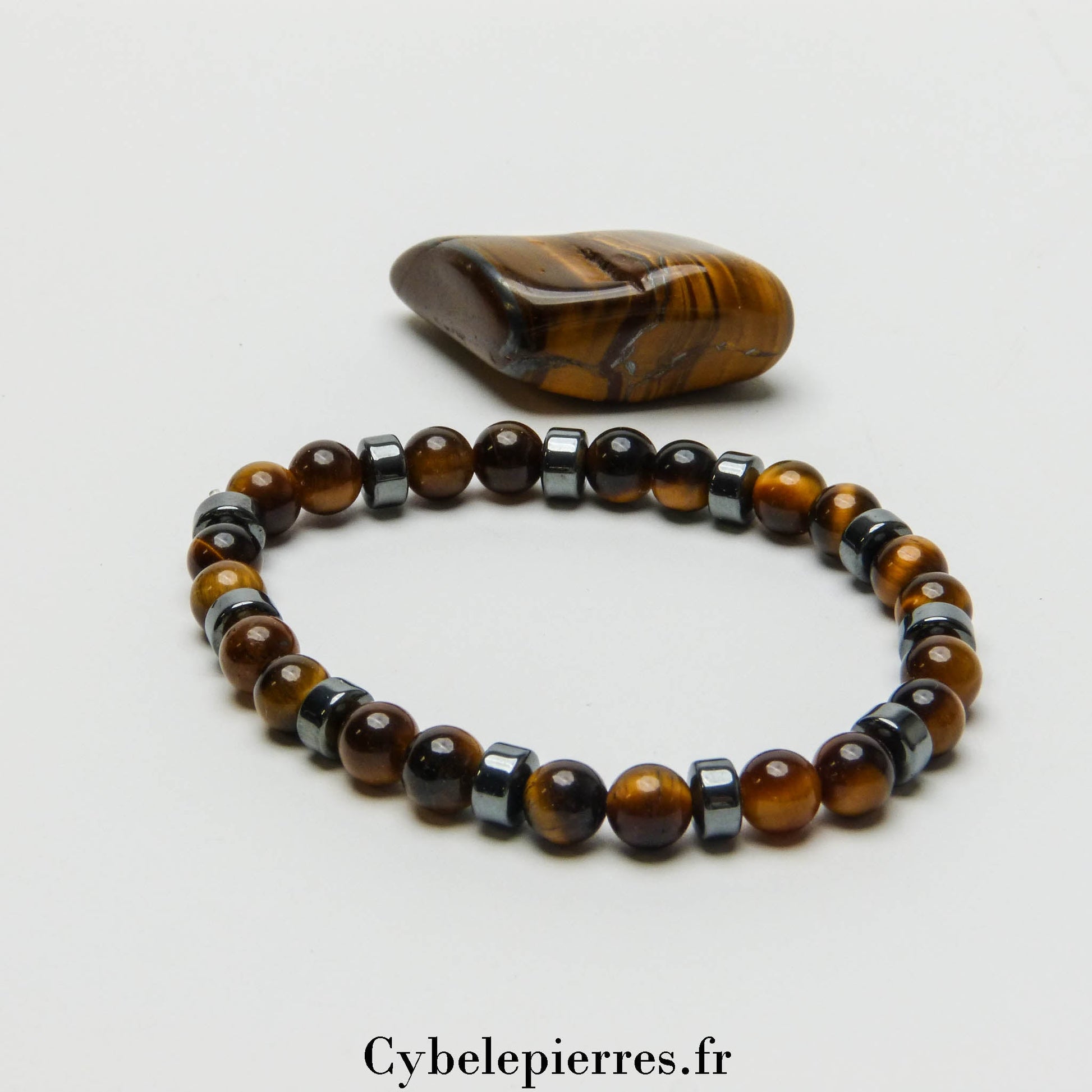 Bracelet Œil de Tigre (6mm) - Protection et Force (18cm) - Cybele Pierres