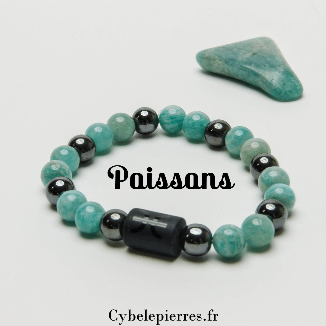 Bracelet Poissons - Amazonite (8mm) | Équilibre et Créativité - Cybele Pierres