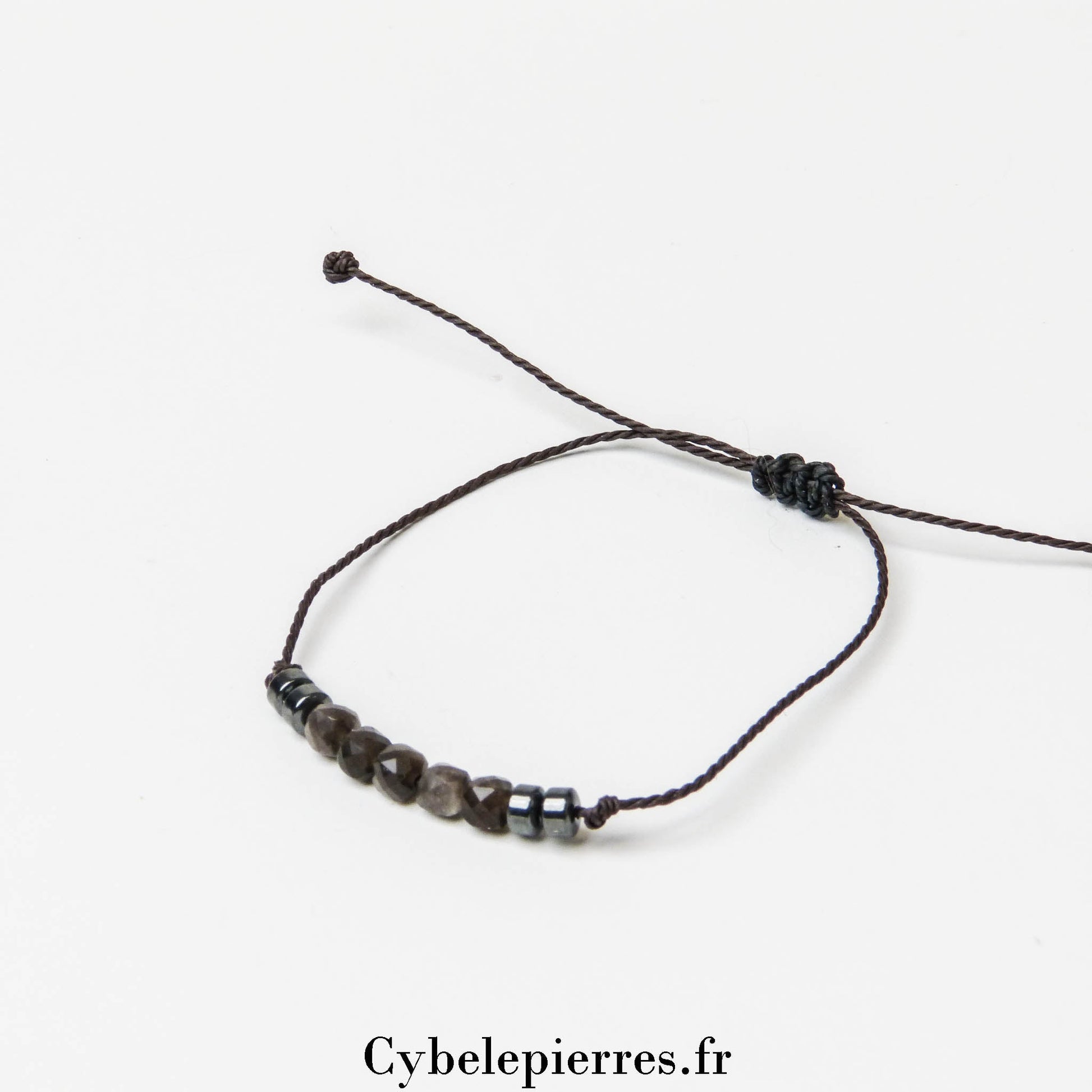 Bracelet Porte - bonheur Obsidienne Argenté (4mm) | Protection et Clarté - Cybele Pierres