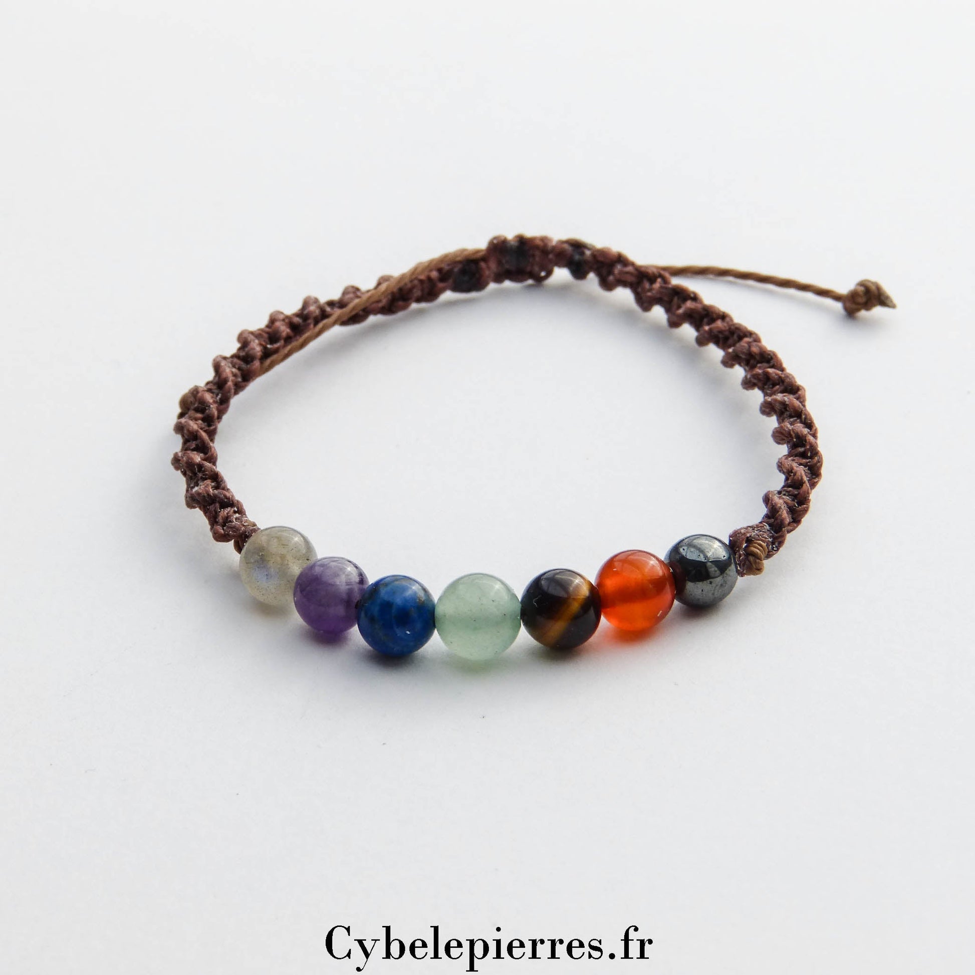Bracelet Porte - bonheur réglable cordon - Chakras - Cybele Pierres