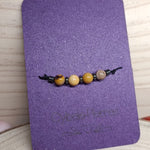Bracelet Porte - bonheur réglable cordon - Jaspe Mookaite - Cybele Pierres