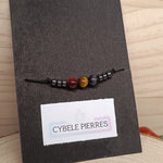 Bracelet Porte - bonheur réglable cordon - Triple protection - Cybele Pierres