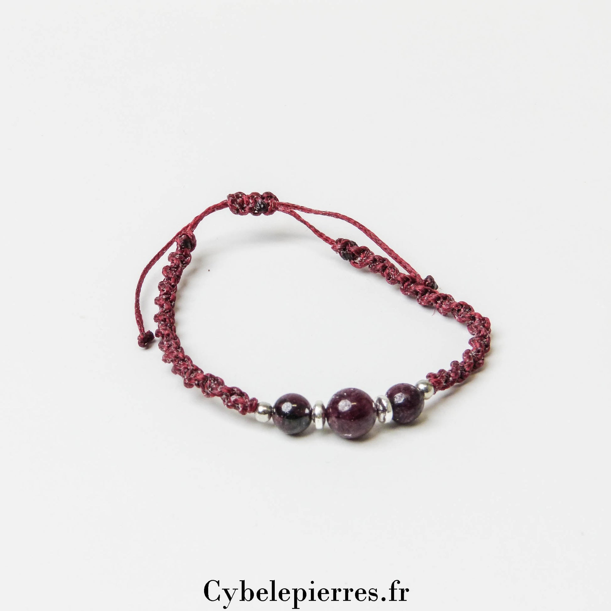 Bracelet Réglable Cordon - Grenat | Énergie et Vitalité - Cybele Pierres