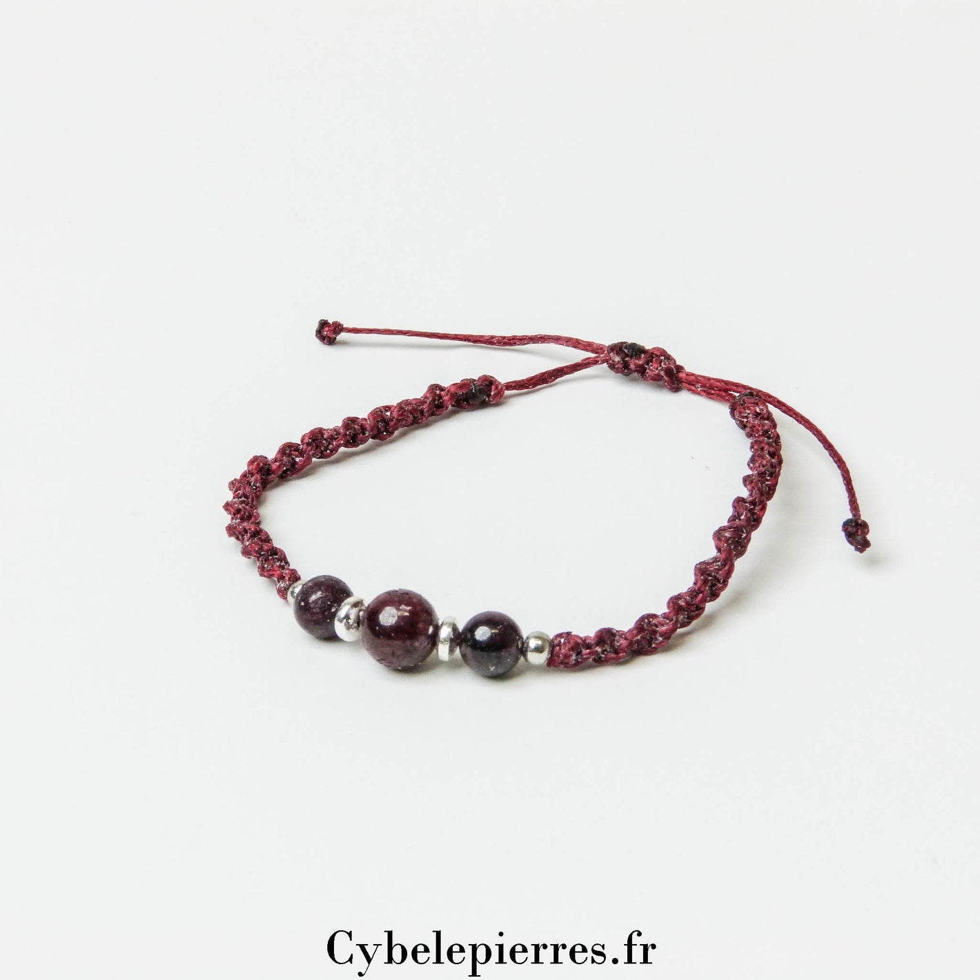 Bracelet Réglable Cordon - Grenat | Énergie et Vitalité - Cybele Pierres