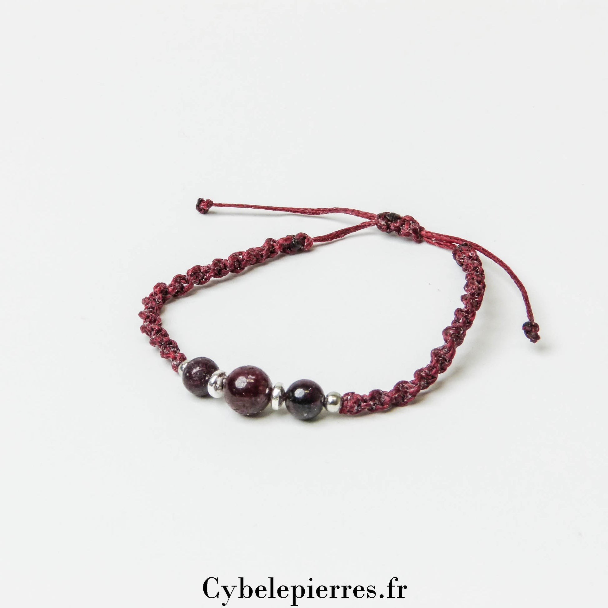 Bracelet Réglable Cordon - Grenat | Énergie et Vitalité - Cybele Pierres