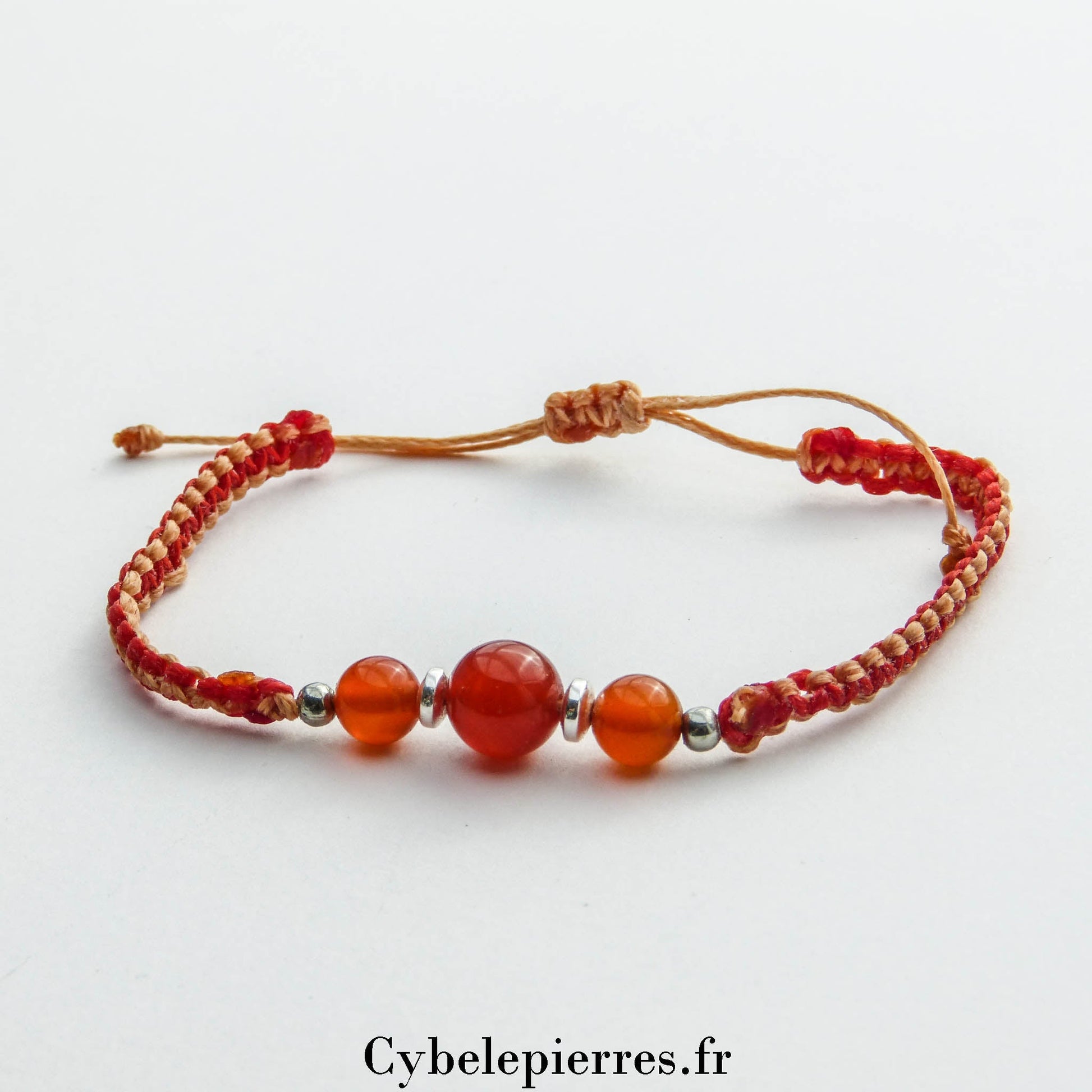 Bracelet réglable Cornaline (6 et 8mm) – Vitalité et Confiance - Cybele Pierres
