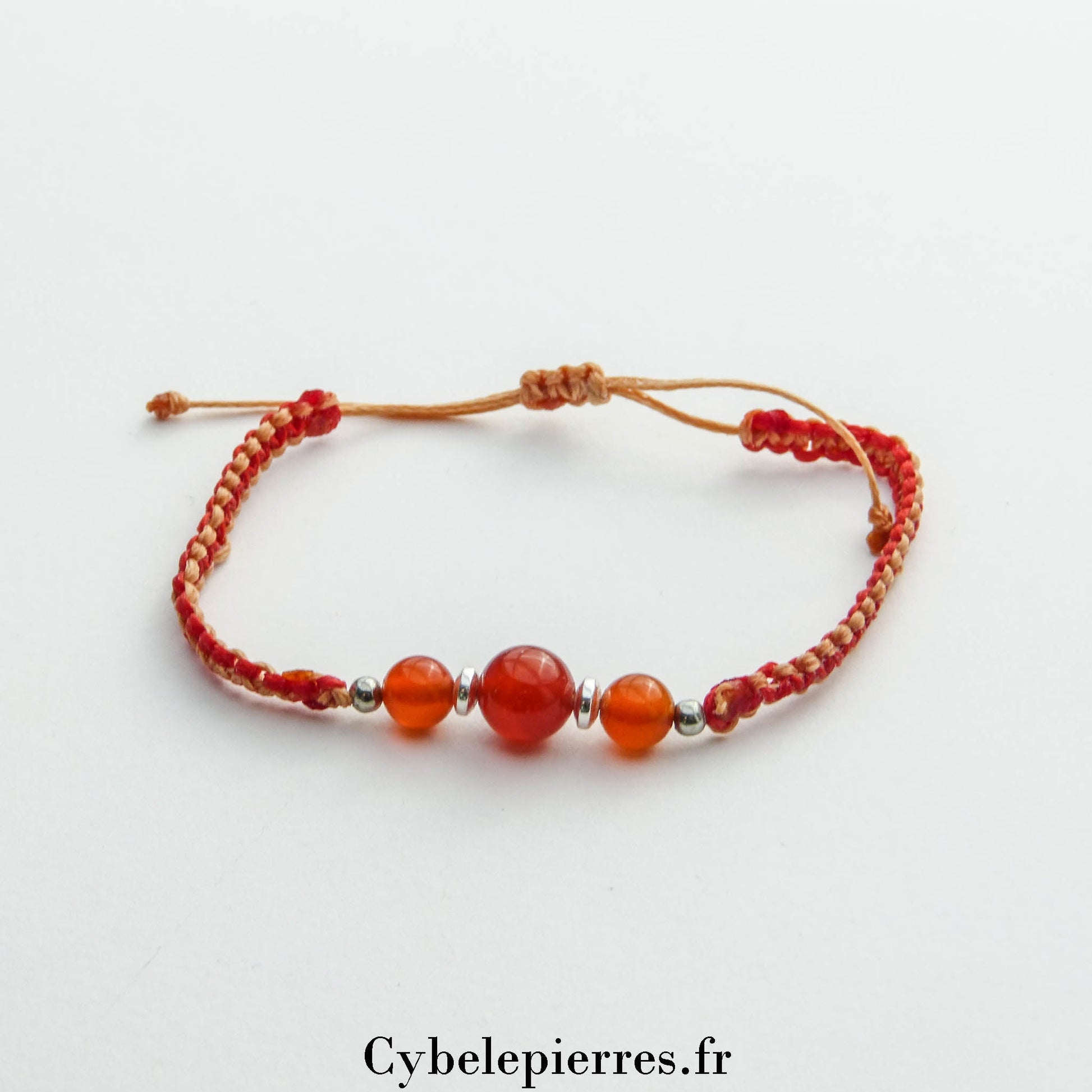 Bracelet réglable Cornaline (6 et 8mm) – Vitalité et Confiance - Cybele Pierres
