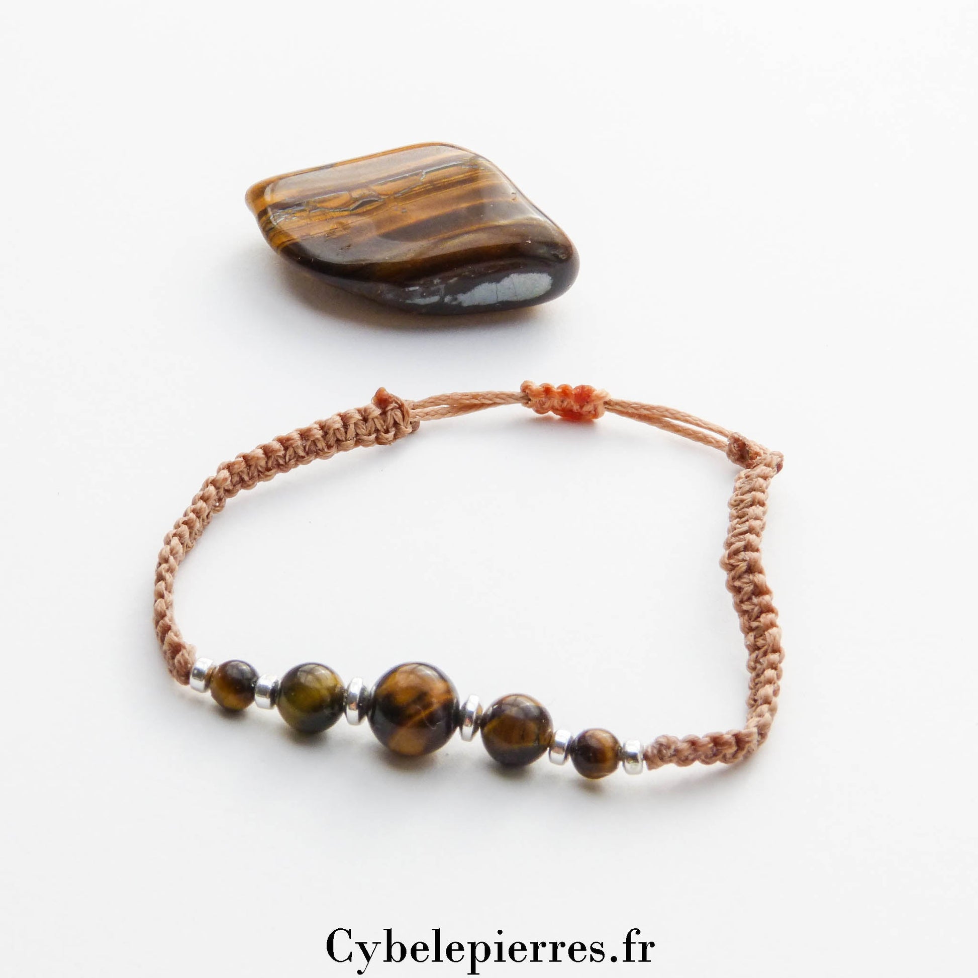 Bracelet réglable Œil de Tigre (4, 6 et 8 mm) – Protection et Confiance - Cybele Pierres
