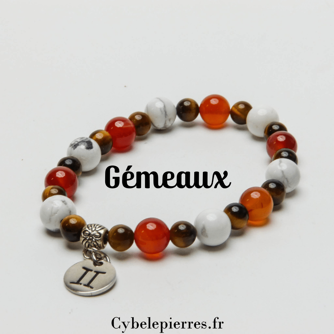 F - Bracelet Astrologie - 2 - Gémeaux - Cybele Pierres