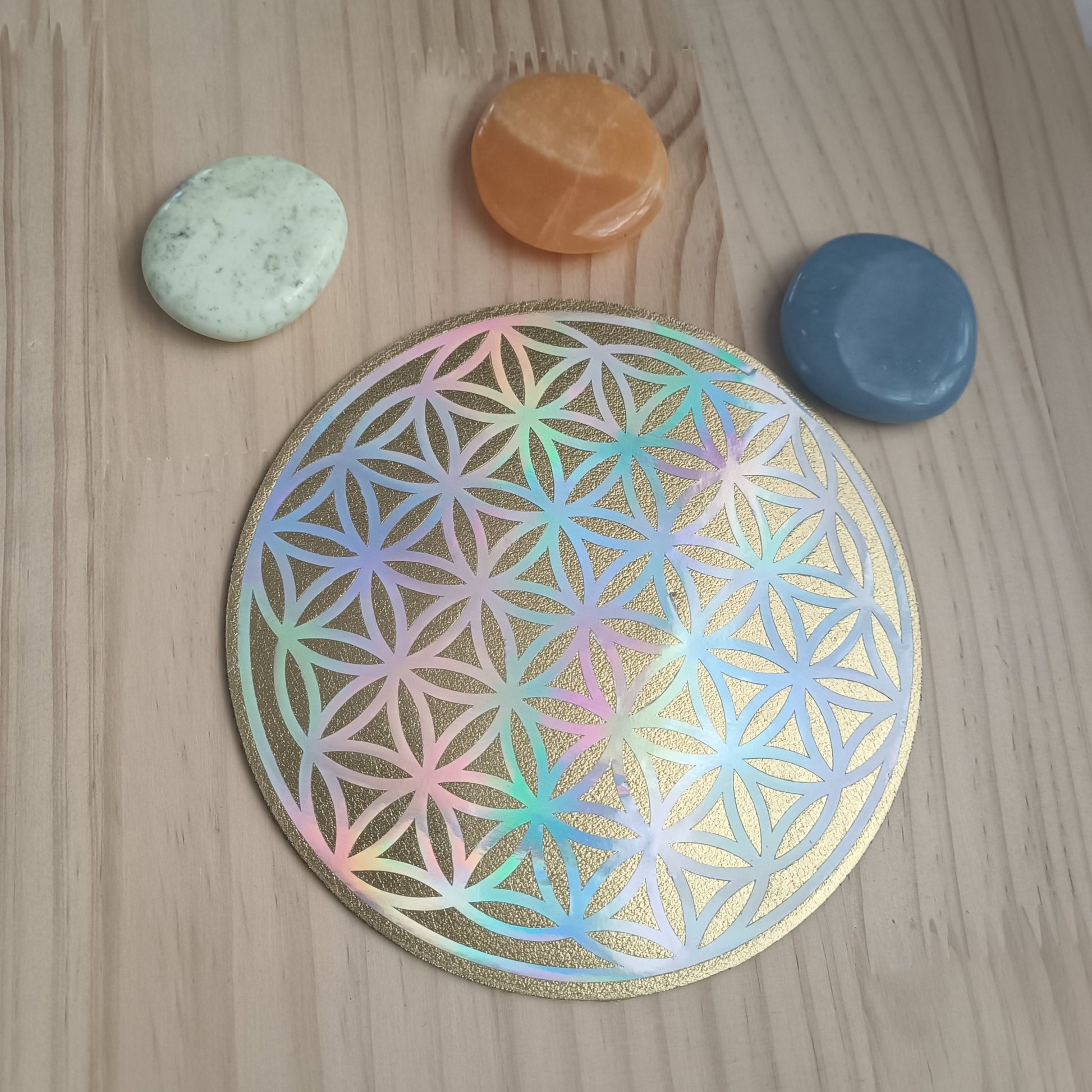 Fleur de Vie Holographique en Simili Cuir - Cybele Pierres