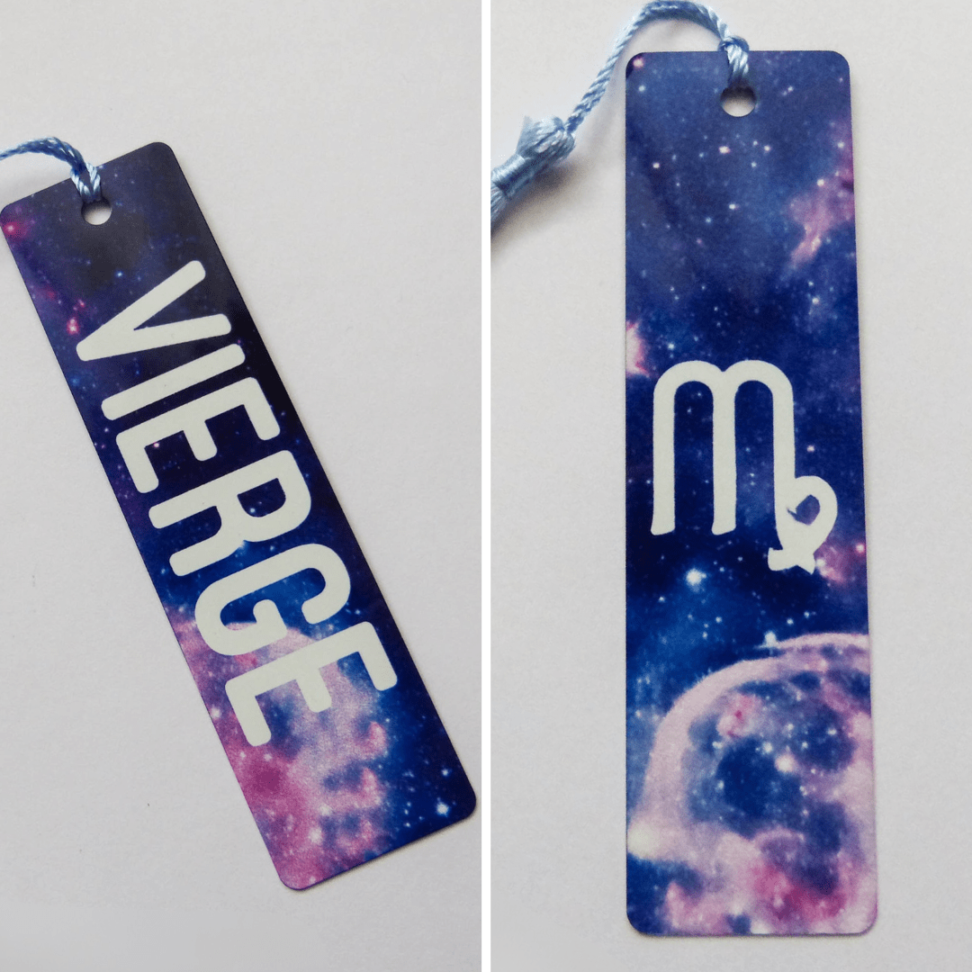 Marque - Pages Astro en Aluminium – 12 Signes du Zodiaque | Fond Galaxie - Cybele Pierres