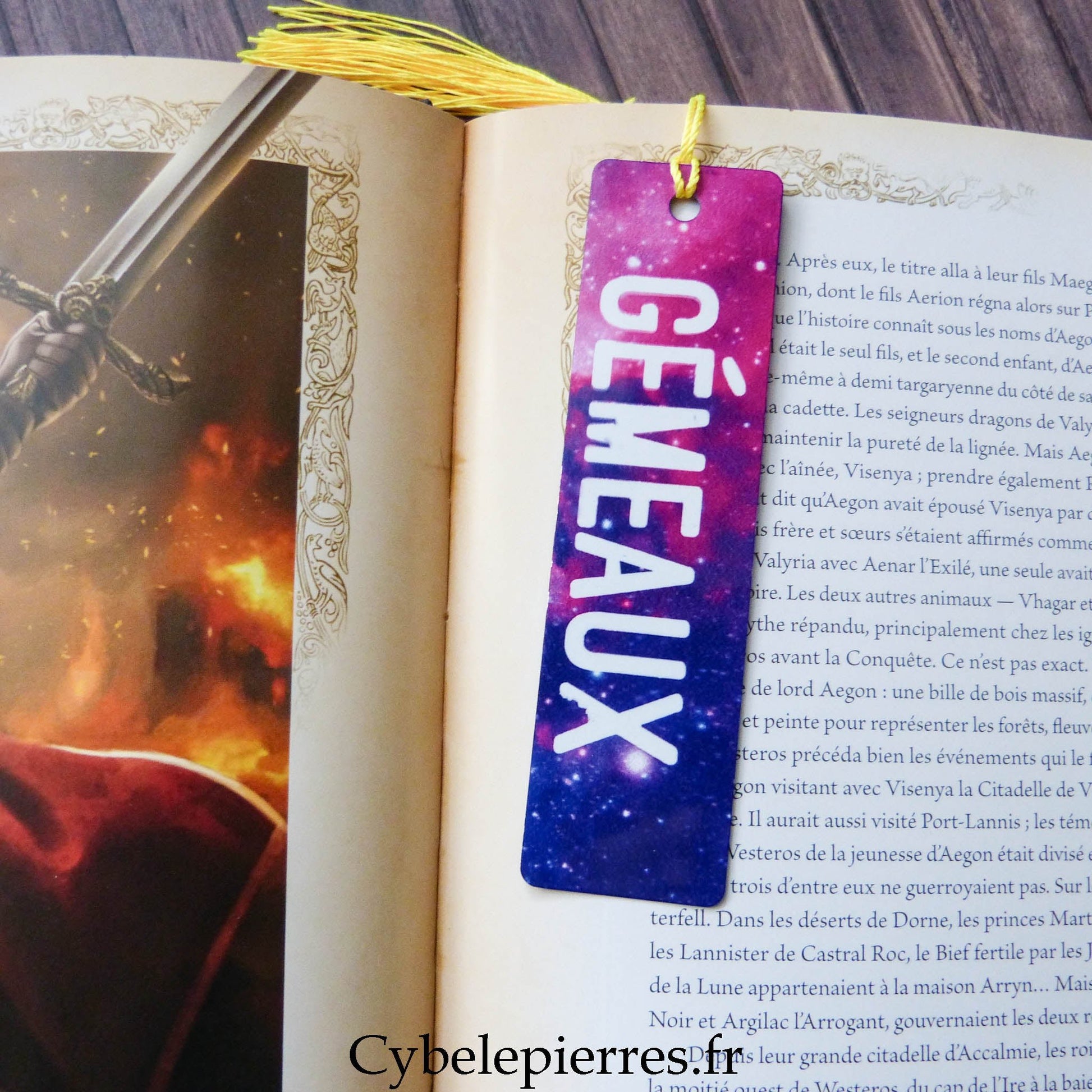 Marque - Pages Astro en Aluminium – 12 Signes du Zodiaque | Fond Galaxie - Cybele Pierres