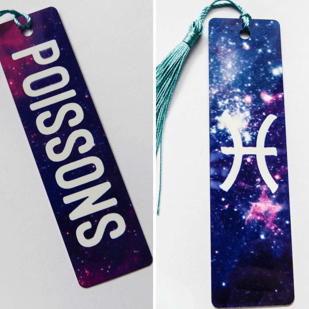 Marque - Pages Astro en Aluminium – 12 Signes du Zodiaque | Fond Galaxie - Cybele Pierres