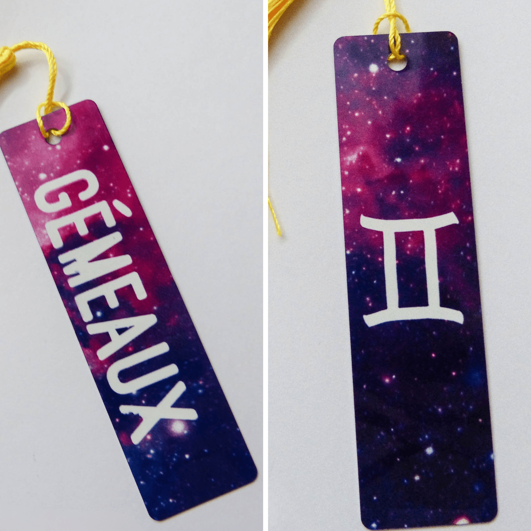 Marque - Pages Astro en Aluminium – 12 Signes du Zodiaque | Fond Galaxie - Cybele Pierres