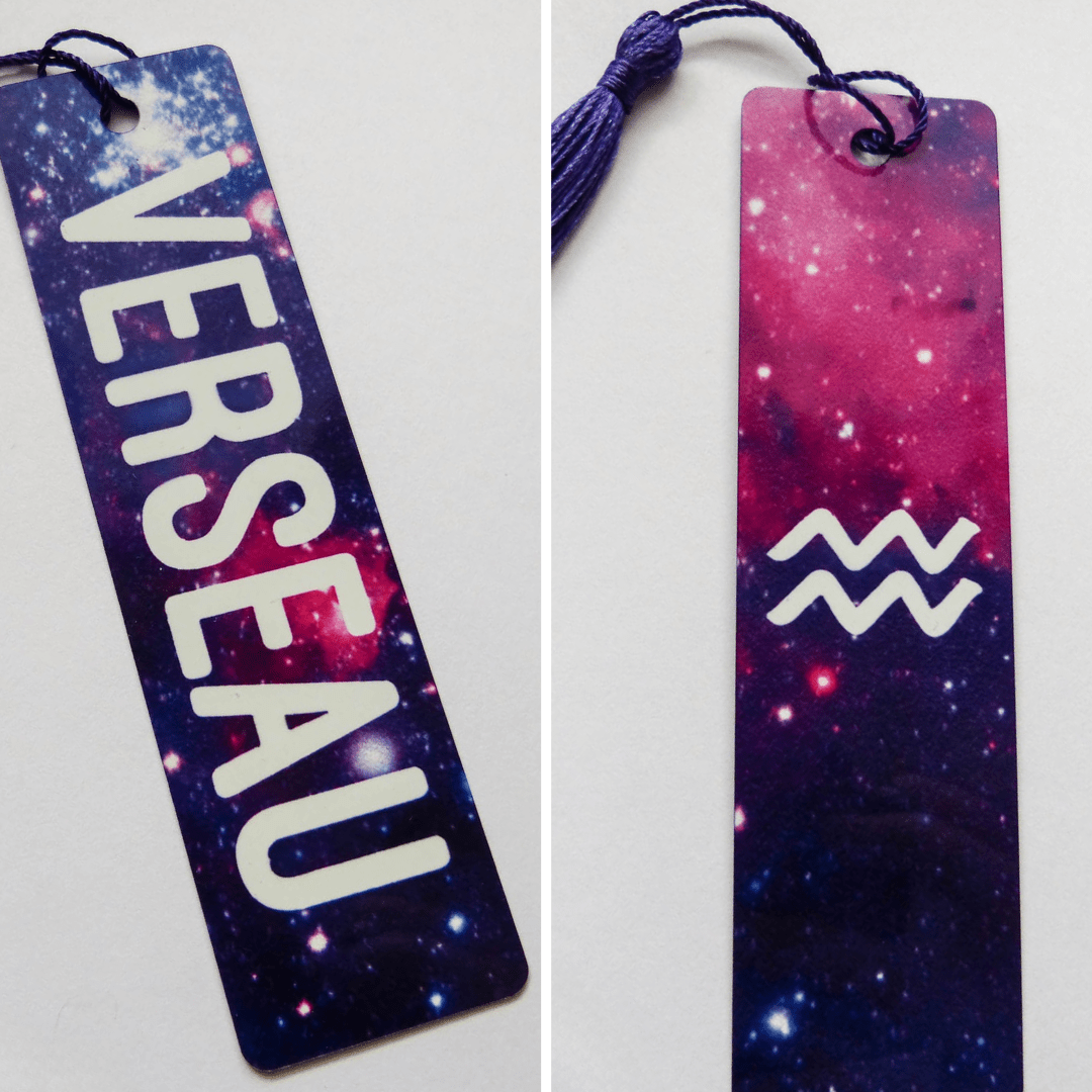 Marque - Pages Astro en Aluminium – 12 Signes du Zodiaque | Fond Galaxie - Cybele Pierres