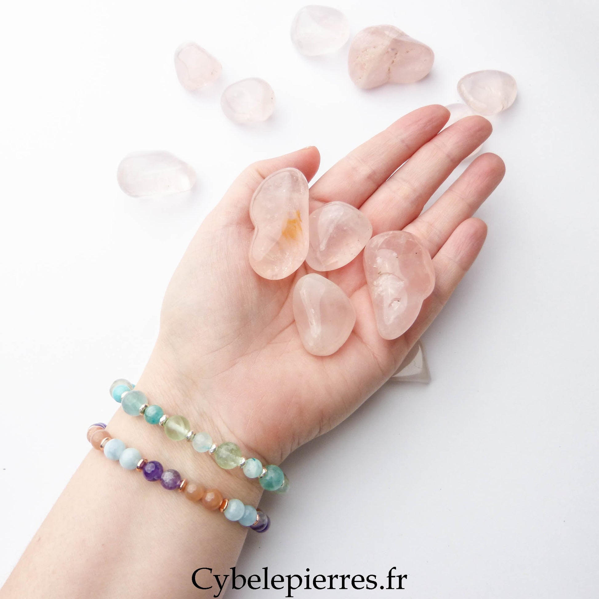 Quartz Rose roulée Extra - Brésil | Douceur et Harmonie - Cybele Pierres