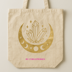 Tote - bag de l'été By Cybèle Pierres - Cristaux lune dorée | Édition Limitée - Cybele Pierres