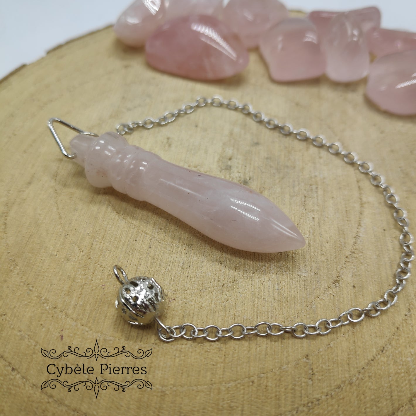 Pendule Quartz Rose – Intuition et Douceur Émotionnelle | 5,5 cm