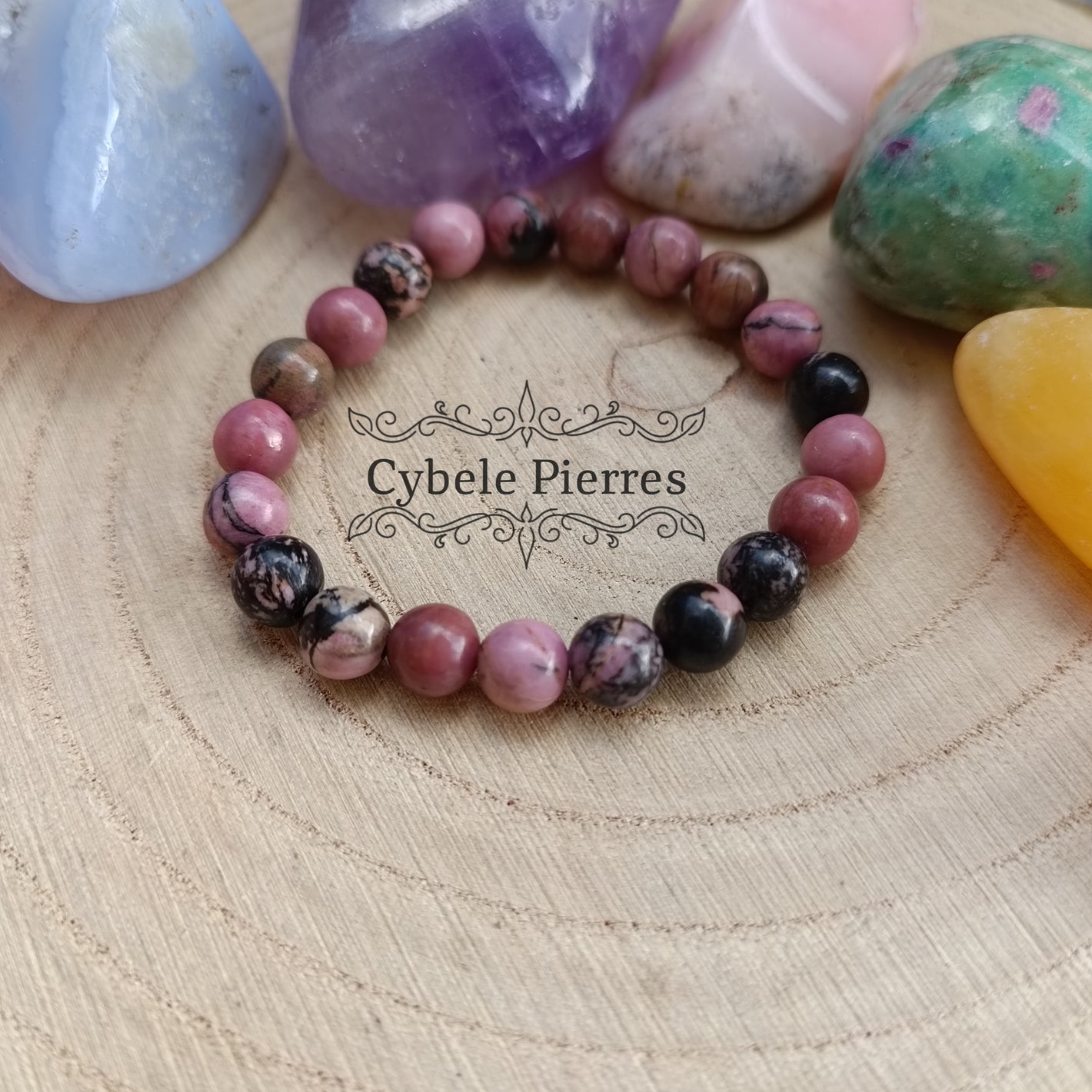 Bracelet Enfant - Rhodonite (6mm) - 14cm