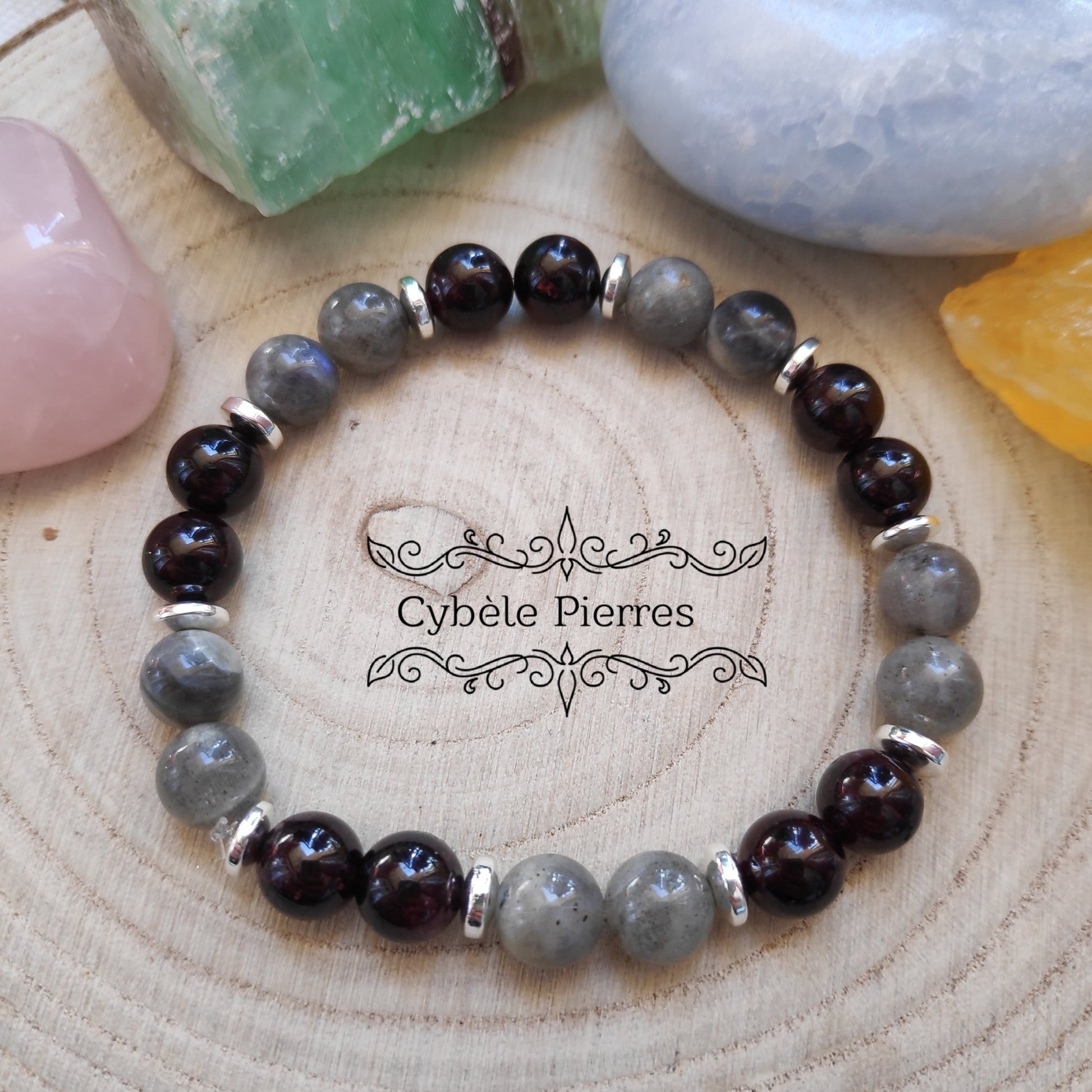 Bracelet Super protection - Tourmaline et Labradorite (8mm) - 17cm - Cybele Pierres