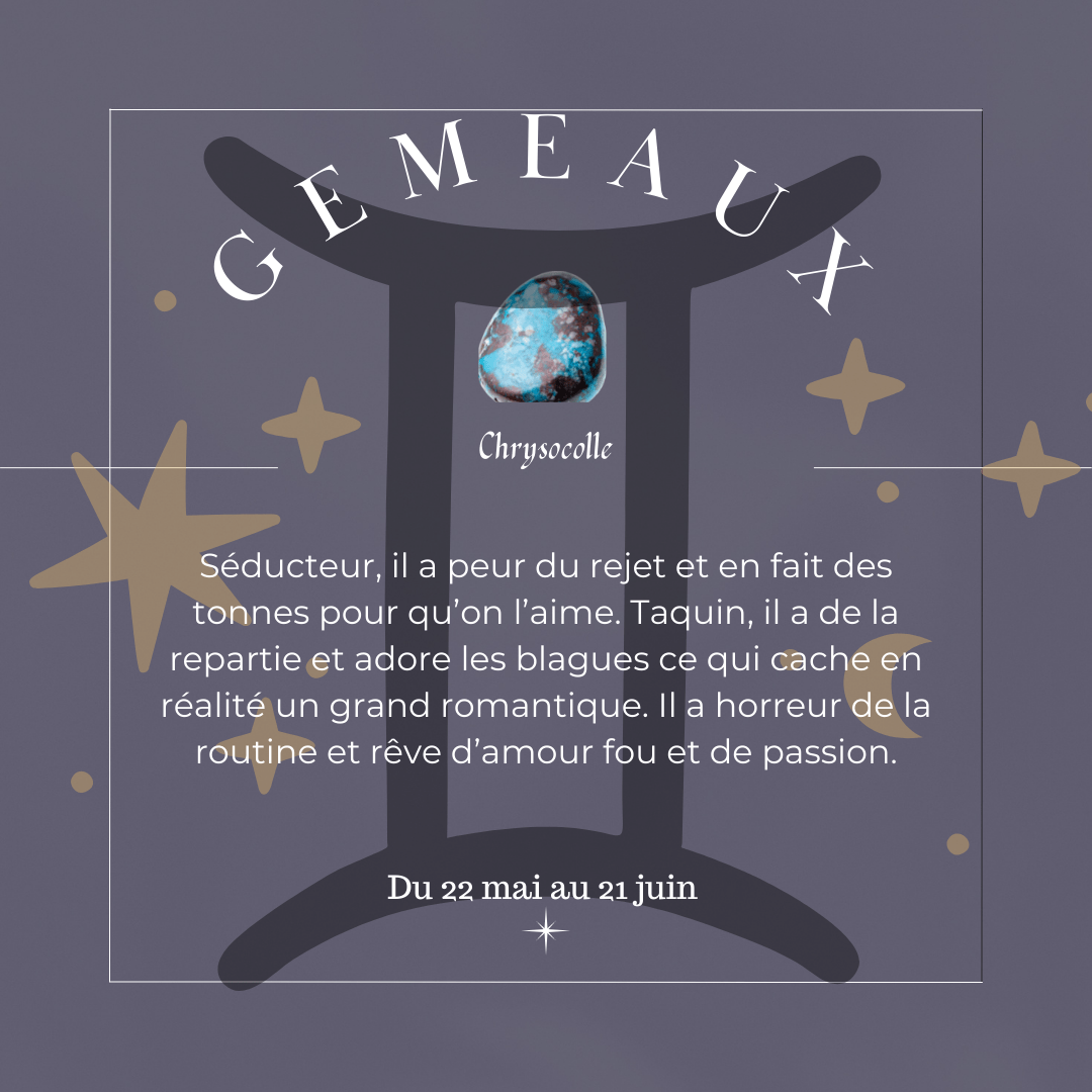 F - Bracelet Astrologie - 2 - Gémeaux - Cybele Pierres