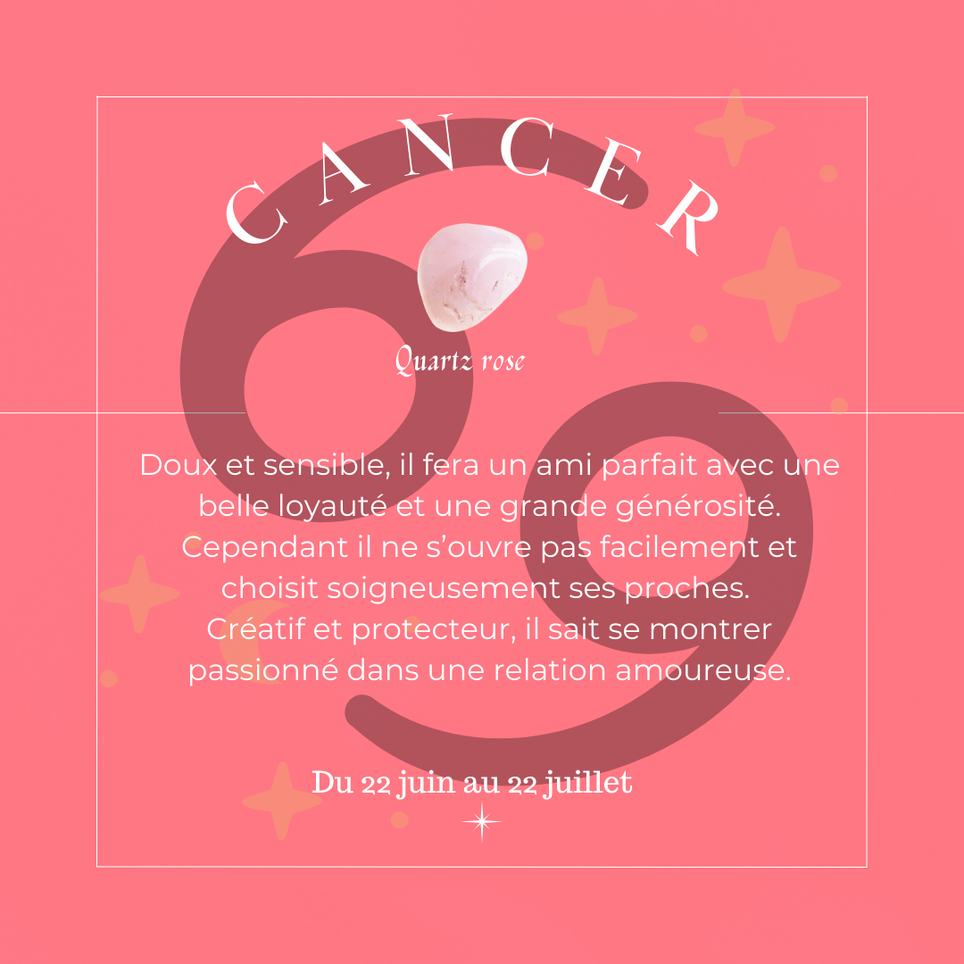 H - Bracelet Astrologie - 2 - Cancer - 17cm - Cybele Pierres