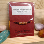 07 - Bracelet Porte - bonheur réglable cordon - Pierre de soleil et Grenat - Cybele Pierres