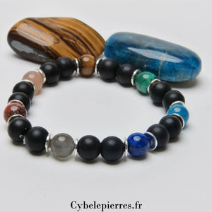 1 - Bracelet 7 Chakras (8mm) - Équilibre et Harmonie (18cm) - Cybele Pierres