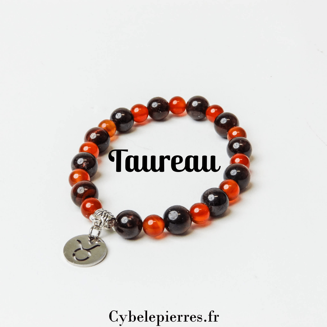 1 - Bracelet Taureau (6mm et 8mm) | Stabilité et Vitalité - Cybele Pierres