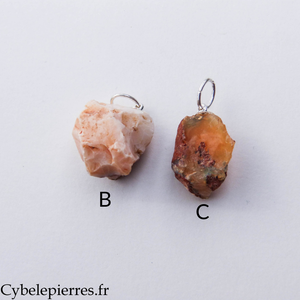 Pendentif Opale de feu brute - 20 mm