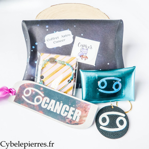Coffret astrologique Cancer – bracelet en pierres naturelles & accessoires