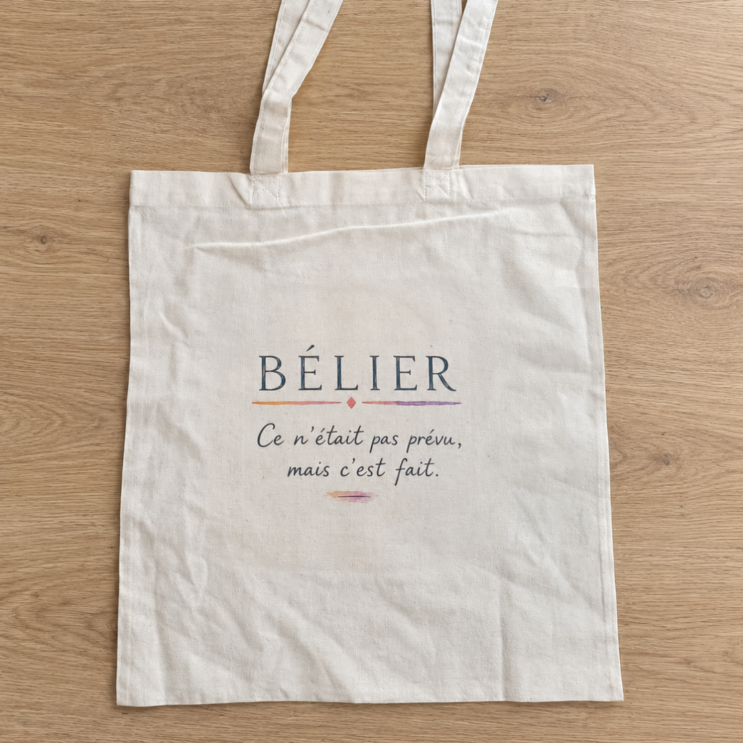 Tote bag Astro Bélier – Votre signe, votre petite phrase