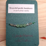 28 - Bracelet Porte - bonheur réglable cordon - Aventurine verte et Labradorite - Cybele Pierres