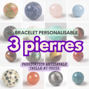 Bracelet sur mesure - 3 pierres | Taille au choix