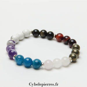 3 - Bracelet 7 Chakras (8mm) - 19cm | Harmonie et Alignement Énergétique - Cybele Pierres