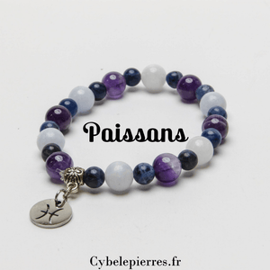 3 - Bracelet Poissons (6 et 8mm) | Bracelet astrologique - Cybele Pierres