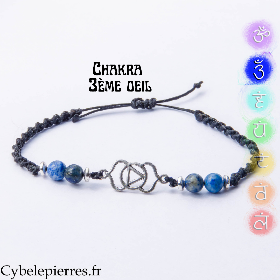 Pulsera Chakra Tercer Ojo - Lapislázuli (ajustable)
