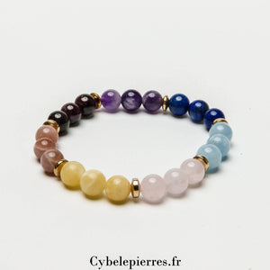 4 - Bracelet 7 Chakras (8mm) - 19cm | Harmonie et Équilibre Énergétique - Cybele Pierres