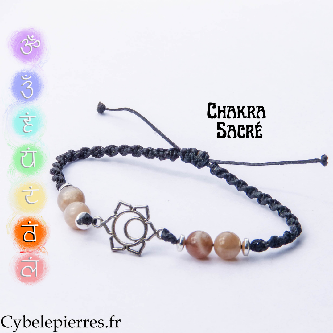 Pulsera Chakra Sacro - Granate (ajustable)