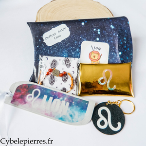 Coffret astrologique Lion – bracelet en pierres naturelles & accessoires
