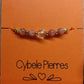 52 - Bracelet porte - bonheur réglable cordon Pierre de Soleil et Citrine (6mm) - Cybele Pierres