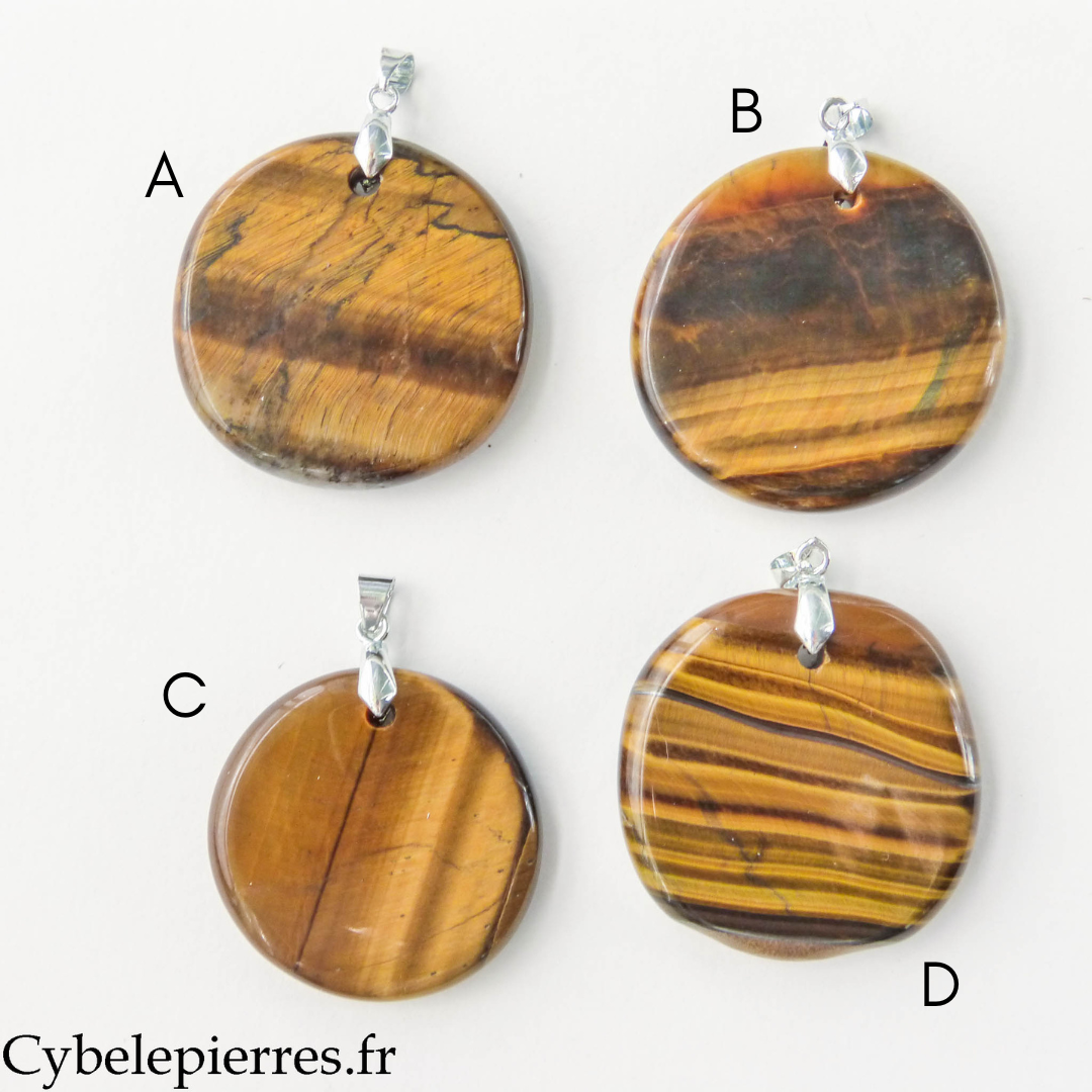 Colgante de ojo de tigre - 38 mm