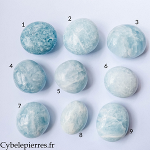 Galet Calcite Bleue – 95 à 203 g | Pierre naturelle de calme et de communication