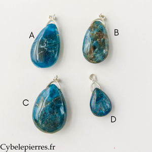 Colgante Gota - Apatita Azul (30mm)