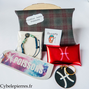 Coffret astrologique Poissons– bracelet en pierres naturelles & accessoires