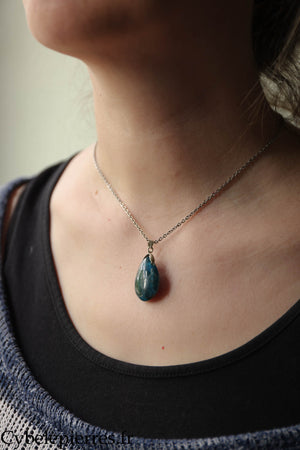 Colgante Gota - Apatita Azul (30mm)