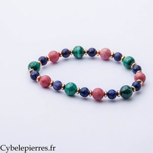 Bracelet Essence du Cœur – Thulite, Malachite et Charoïte (6 et 8 mm) – 18 cm | Équilibre, Douceur et Confiance