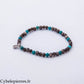 Bracelet Clairvoyance – Obsidienne Argentée et Apatite Bleue (4 mm) – 19 cm | Intuition, Protection et Expression