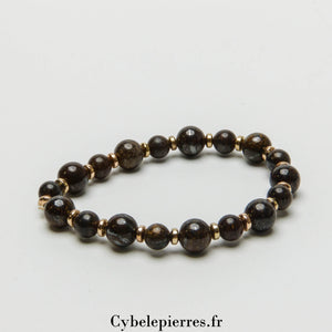 Bracelet Courage – Bronzite (6 et 8mm) – 18 cm | Confiance et Paix Intérieure